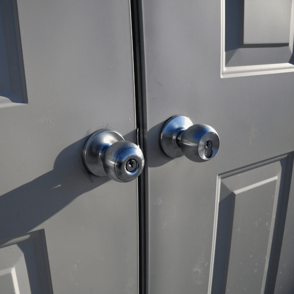 close shot of door knobs