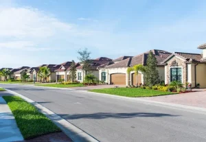 Florida suburban neighborhood representing homes eligible for the Safe Florida Home Grant wind mitigation program.