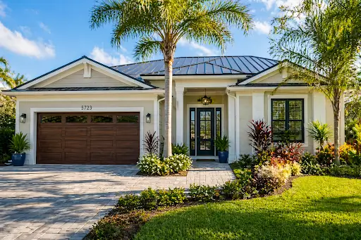 Modern home with updated landscaping and garage door showcasing the best exterior upgrades for curb appeal.